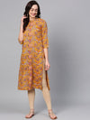 KSUT Yellow Floral Kurta