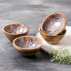Nestroots Grey Printed Mango Wood Serving Bowls Set of 4