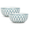 USHA SHRIRAM Ceramic Bowl for Snack Dinner 2pcs Design 2 Microwave Refrigerator Safe Scratch Resistant