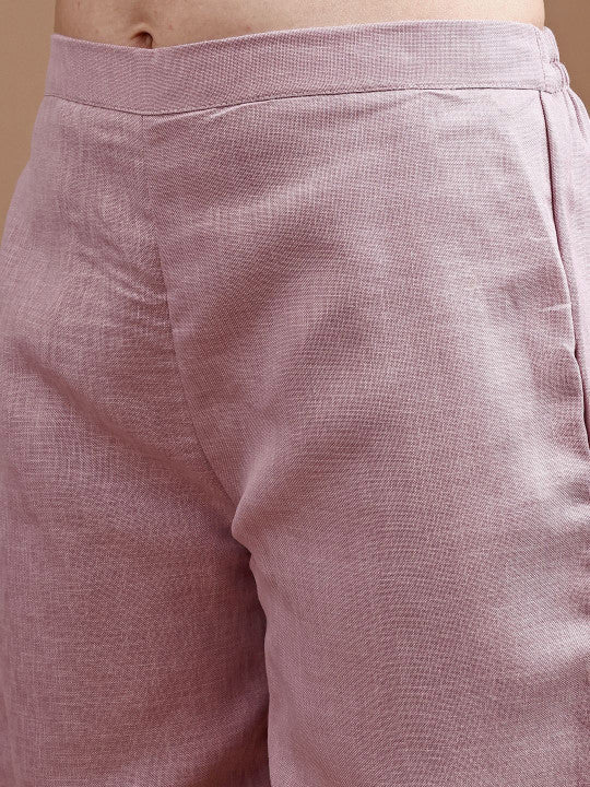 Tikhi Imli Embroidered Linen Top With Palazzos