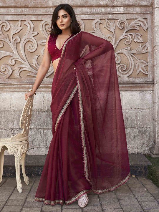 Tikhi Imli Poly Chiffon Designer Saree