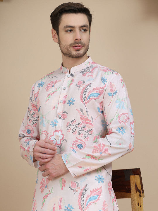 Anouk Mirage Floral Printed Mandarin Collar Kurta
