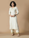 Sequined Pure Cotton A-Line Kurta