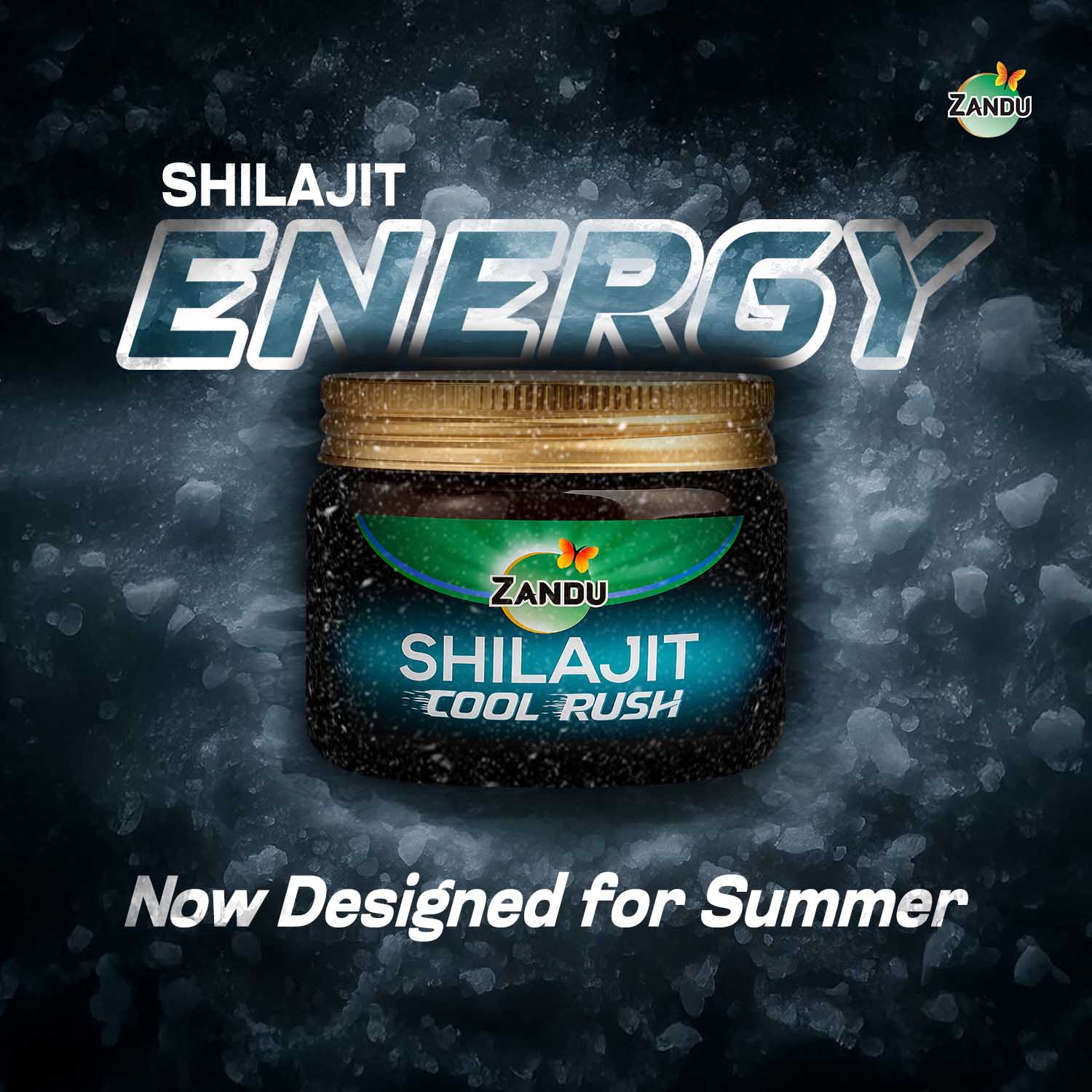 Zandu Shilajit Cool Rush Resin: 1st Ever Shilajit Resin with Heat Balancing Ingredients (10g)