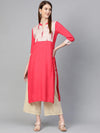 KSUT Pink Embroidered Straight Kurta