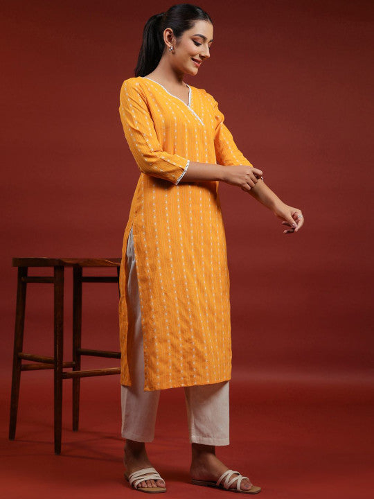 anayna Women Thread Work Dobby Kurta