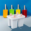 Set of 4 Popsicle Moulds: Reusable Ice Tray for Kulfi & Candy | White