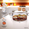 UMAI Borosilicate Glass Saucepan 1.45L Clear with Lid Electric Pottery Safe