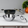 USHA SHRIRAM Triply SS Kadai 2.6L + Non-Stick Kadai 2.8L with Lid Combo Stove Induction