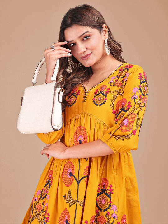 Tikhi Imli Embroidered V-Neck Tunic & Trousers Co-Ords Set