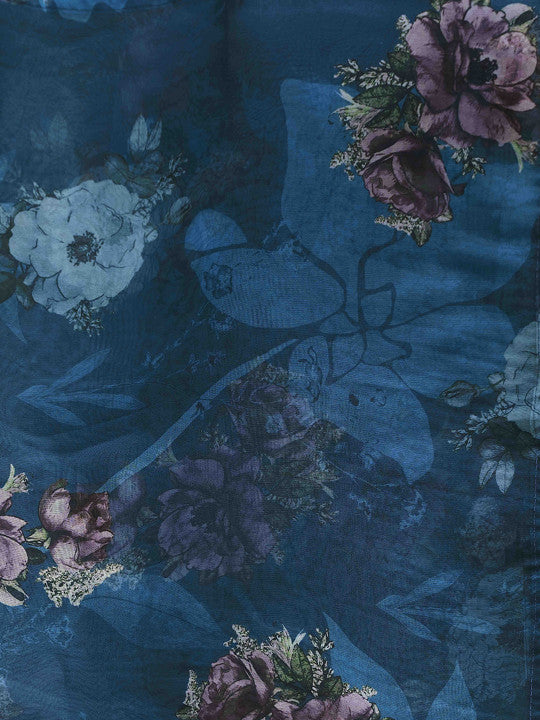 Tikhi Imli Floral Embroidered V-Neck Straight Kurta with Trousers & Dupatta