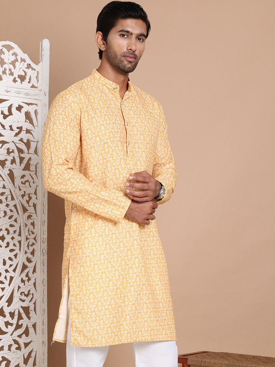 Anouk Men Floral Printed Sequinned Floral Kurta