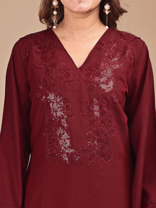 Tikhi Imli Embroidered Tunic With Trousers Co-Ords