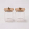 UMAI Borosilicate Glass Jar with Bamboo Lid | Set of 2 | 820ml | Airtight | Transparent