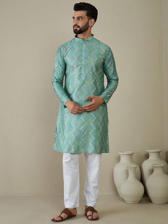Anouk Men Ethnic Motifs Embroidered Thread Work Kurta
