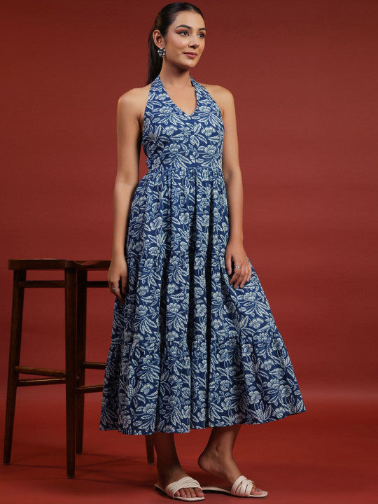 Printed Halter Neck Dress