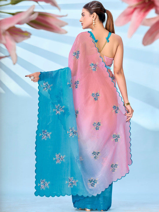 Tikhi Imli Floral Sequinned Designer Saree