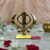 Svastika Khanda Sahib Golden Metal Idol for Car Dashboard