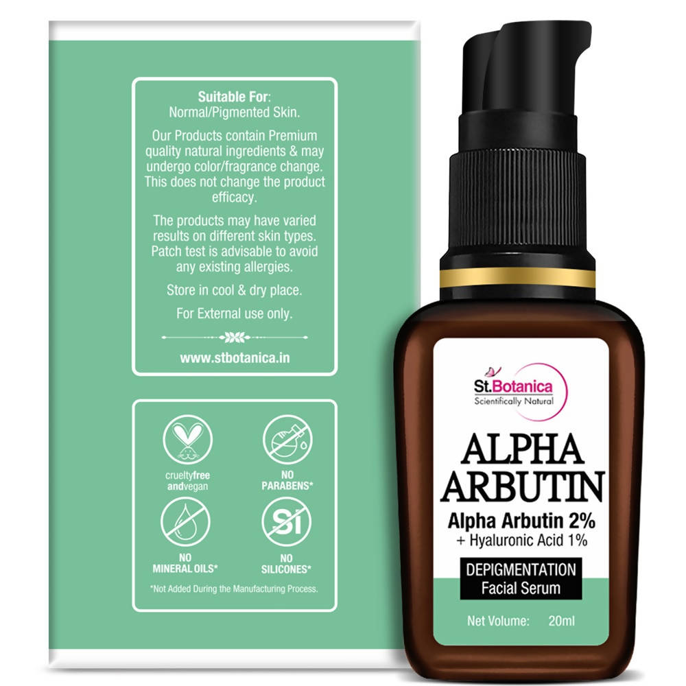 St.Botanica Alpha Arbutin 2% + Hyaluronic Acid 1% Depigmentation Facial Serum