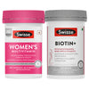 Swisse Multivitamin for Women & Biotin+ Biotin Tablets Combo