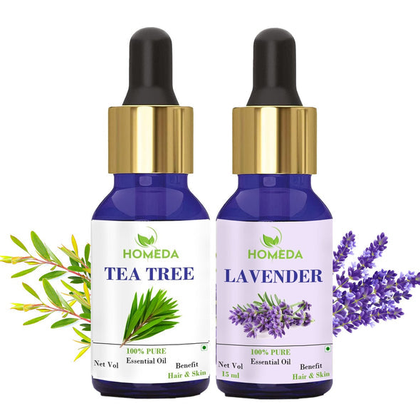 tea tree and lavender oil for hair Homeda Tea Tree and Lavender Essential Oil Combo