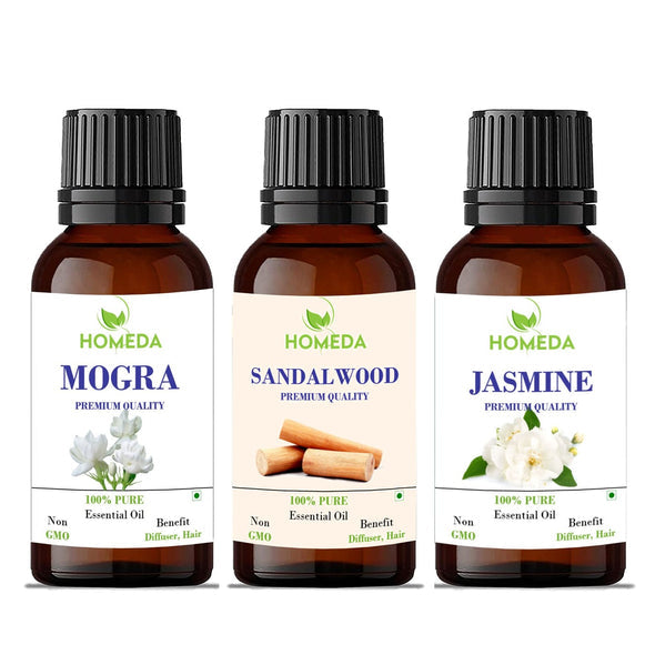 Homeda Sandalwood Mogra Jasmine Essential Oil Combo Swadesii