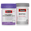 Swisse Collagen+ Hyaluronic Acid & Biotin+ Biotin Tablets Combo