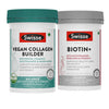 Swisse Vegan Collagen Builder & Biotin+ Biotin Tablets (30 Tablets) Combo