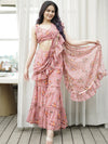 Libas Pink Printed Georgette Palazzo Saree