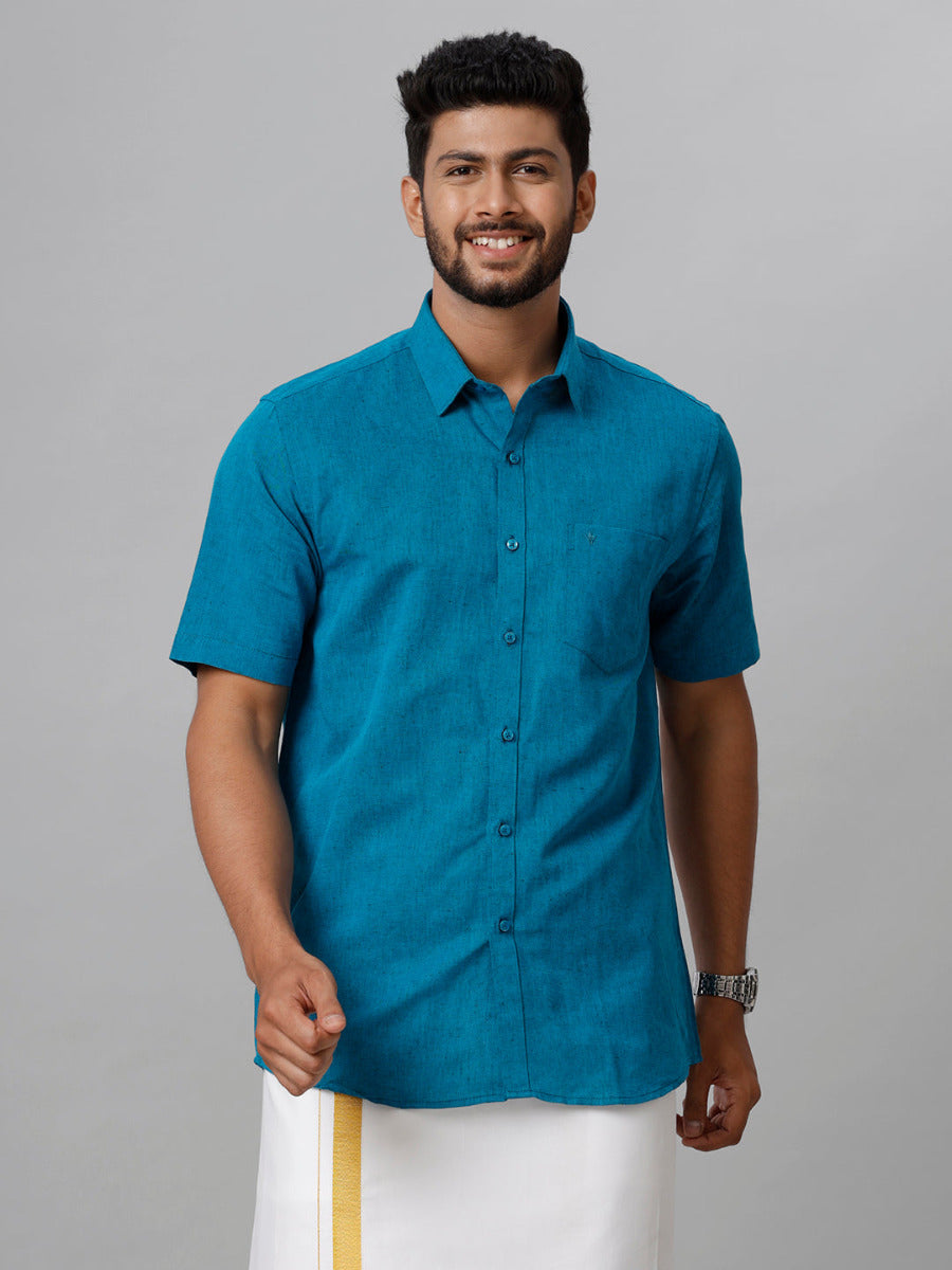 Ramraj Cotton Mens Matching Border Dhoti & Half Sleeves Shirt Set Tren -  Swadesii