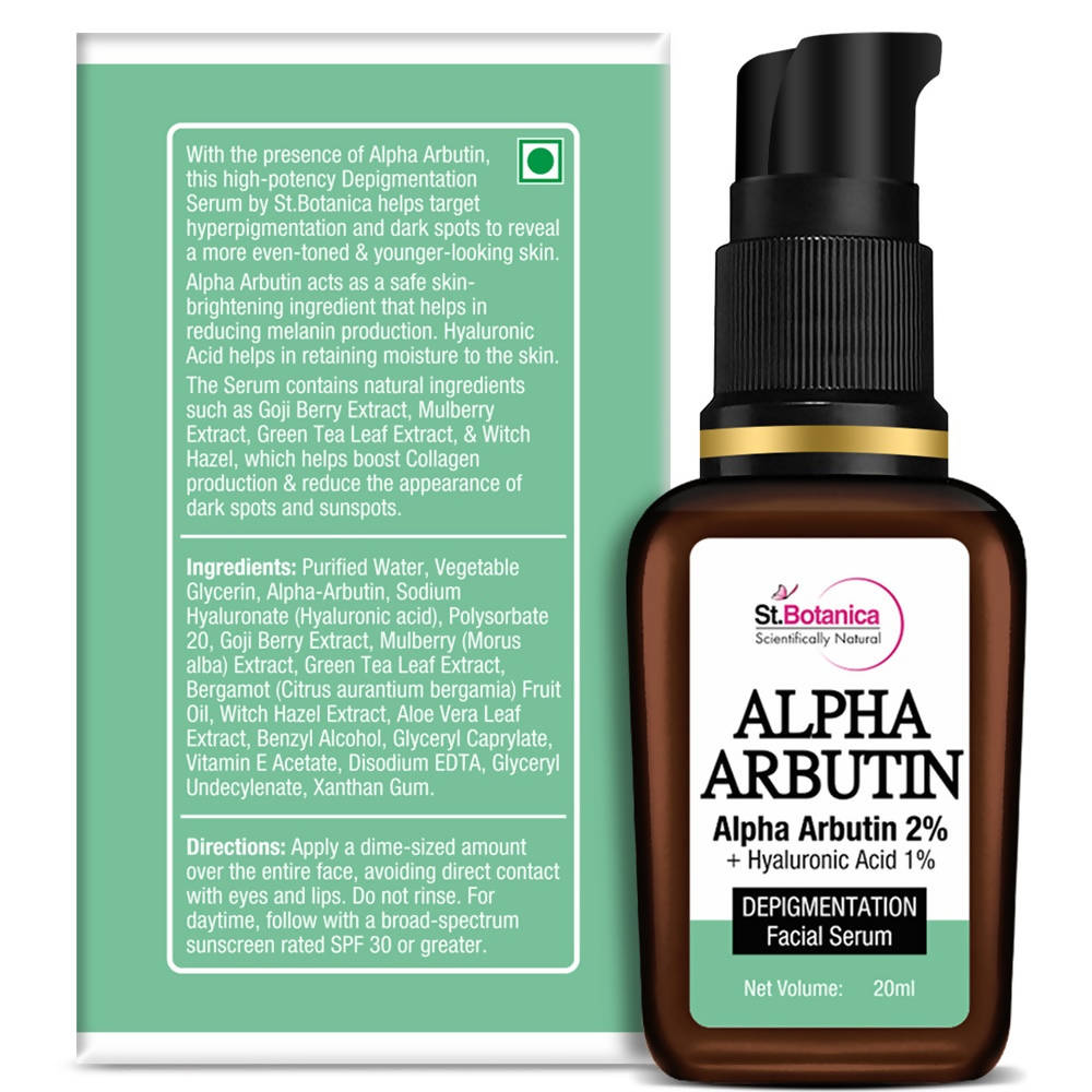 St.Botanica Alpha Arbutin 2% + Hyaluronic Acid 1% Depigmentation Facial Serum