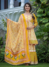 Kaajh Yellow Embellished Cotton Suit Set