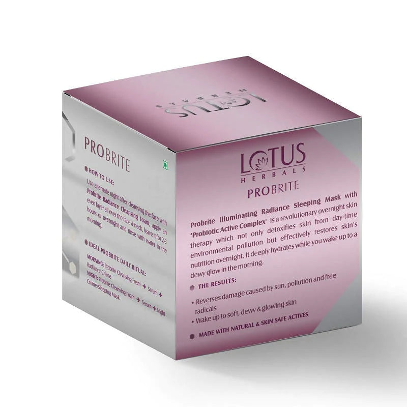 Lotus Herbals Probrite Illuminating Radiance Sleeping Mask - Distacart