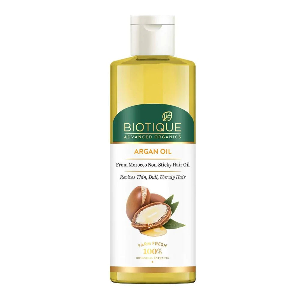 Biotique Advanced Organics Argan Oil From Morocco Non-sticky Hair Oil - Distacart