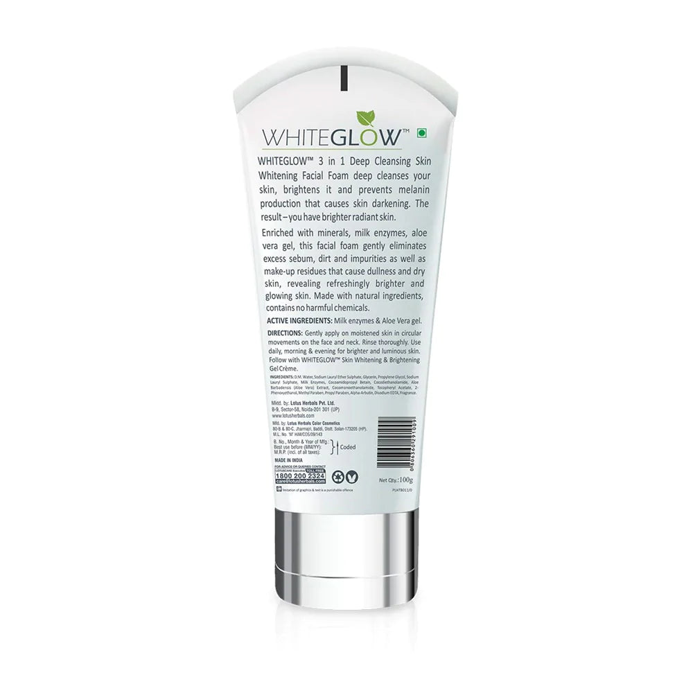 White Glow 3 in 1 Deep Cleansing Skin Whitening Facial Foam