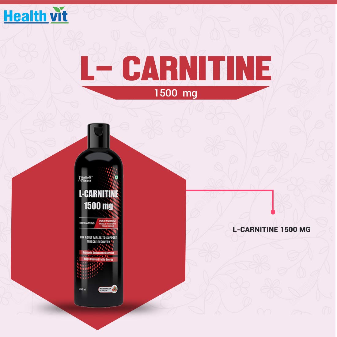 Healthvit L Carnitine 1500 Mg Watermelon Flavor - 450 ml