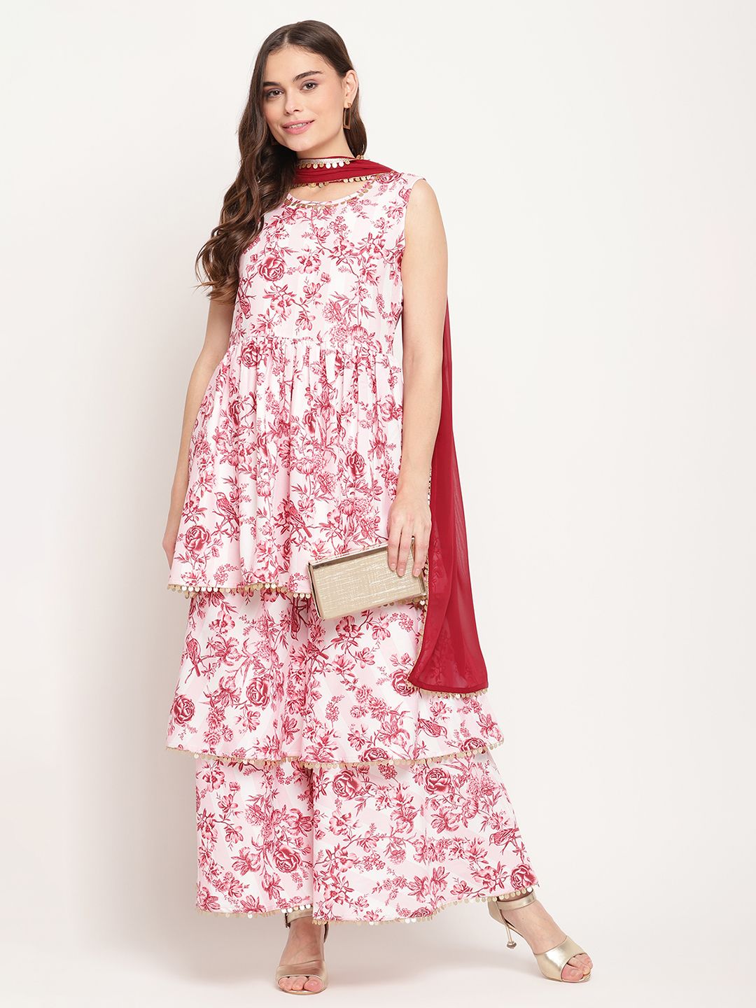 Ahalyaa pink clearance printed anarkali