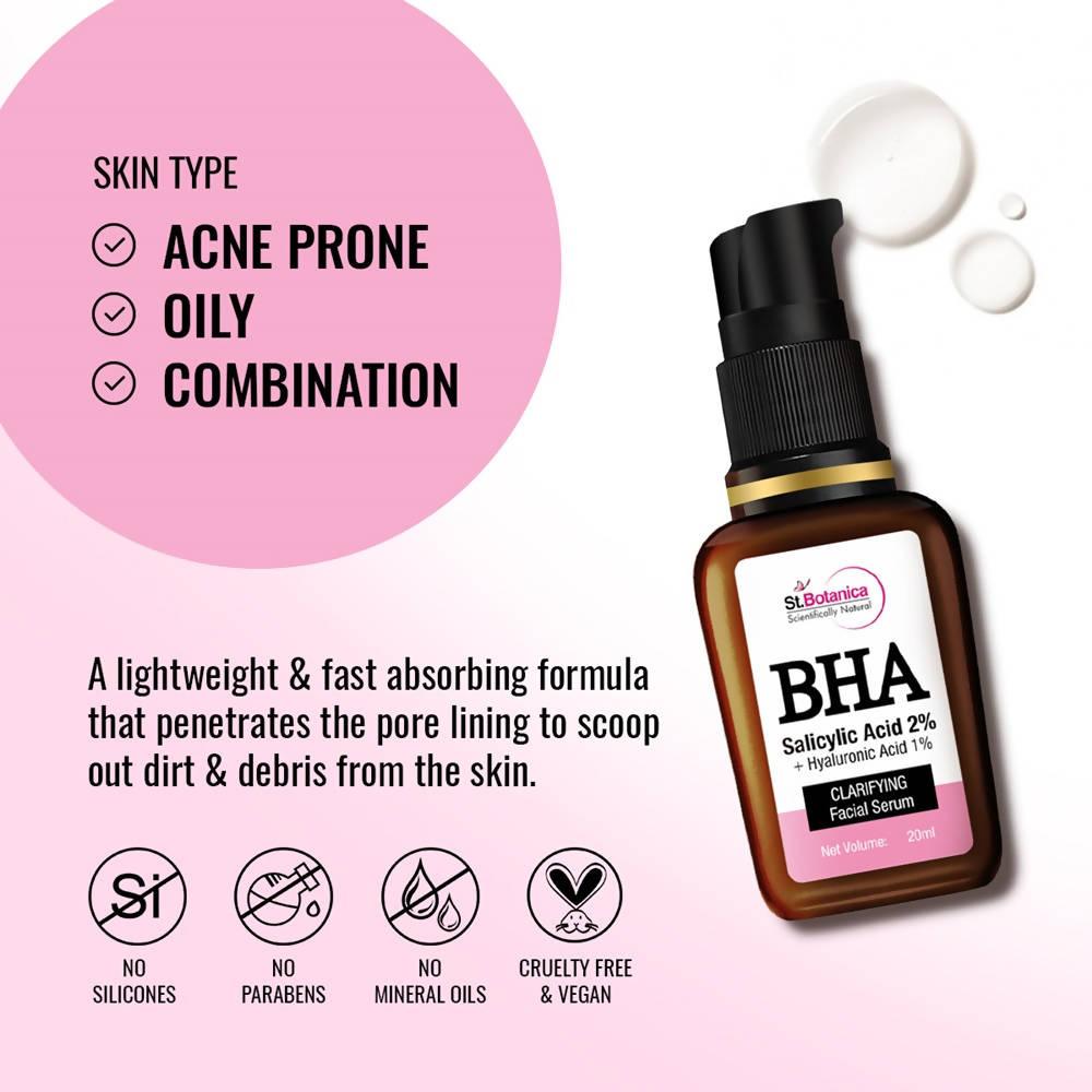 St.Botanica BHA Salicylic Acid 2% + Hyaluronic Acid 1% Clarifying Facial Serum