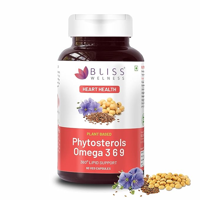 Bliss Welness Heart Health Omega 3 6 9 Phytosterol Plant Sterols 60