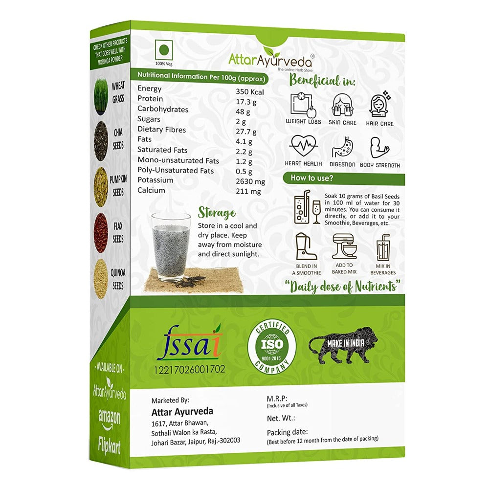 Attar Ayurveda Sabja Basil Seeds uses