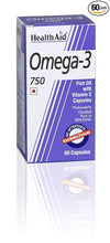 HealthAid Omega- 3 750mg (EPA 425mg, DHA 325mg) - 60 Capsules