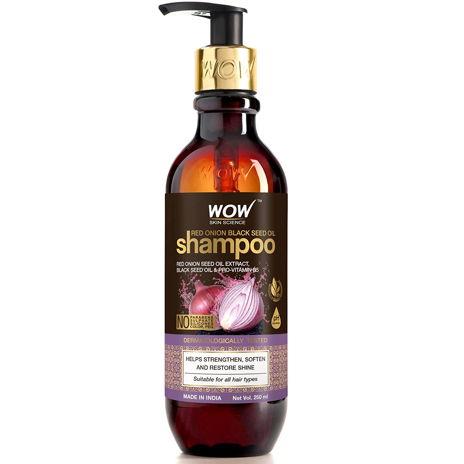 Wow Skin Science Red Onion Black Seed Oil Shampoo - Distacart