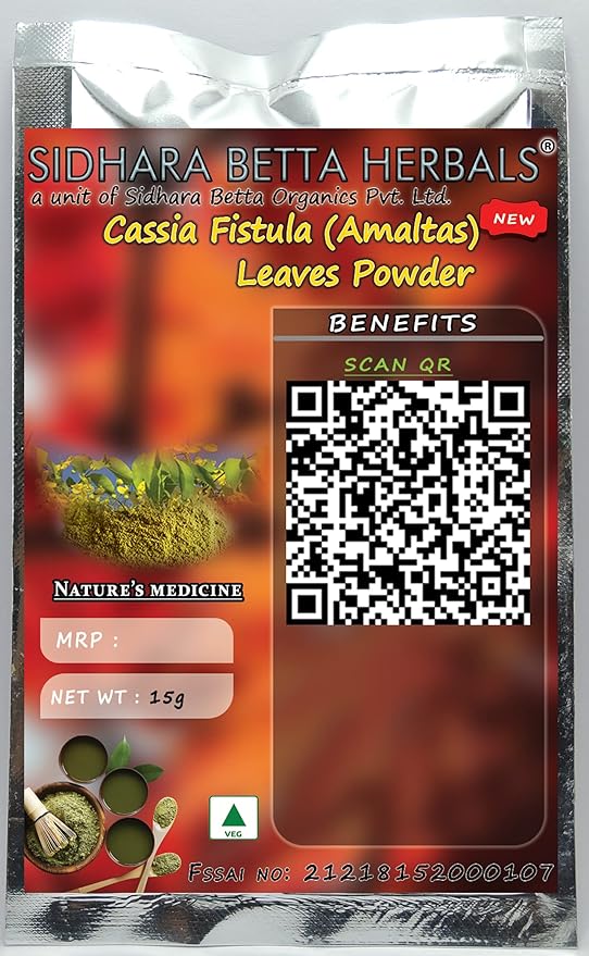 Sidhara Betta Herbals Cassia Fistula Leaves Powder - 15gms - Swadesii