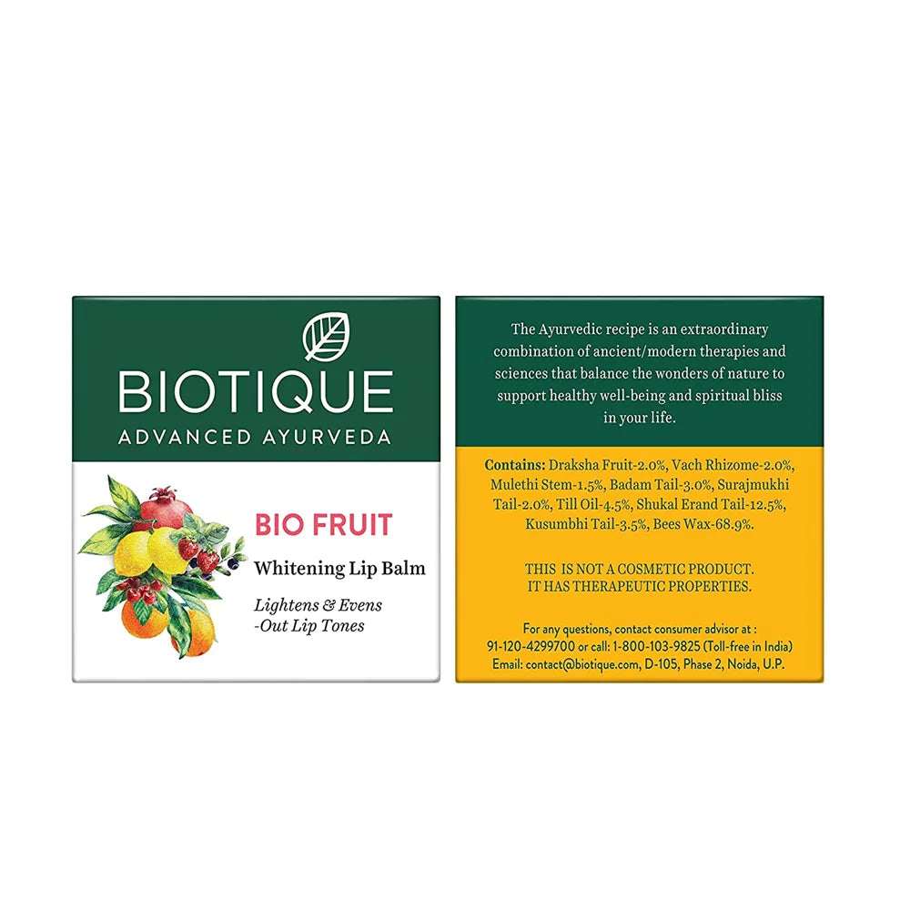Biotique Advanced Ayurveda Bio Fruit Whitening Lip Balm