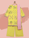 Ahalyaa Yellow Viscose Rayon Straight Kurta Sets