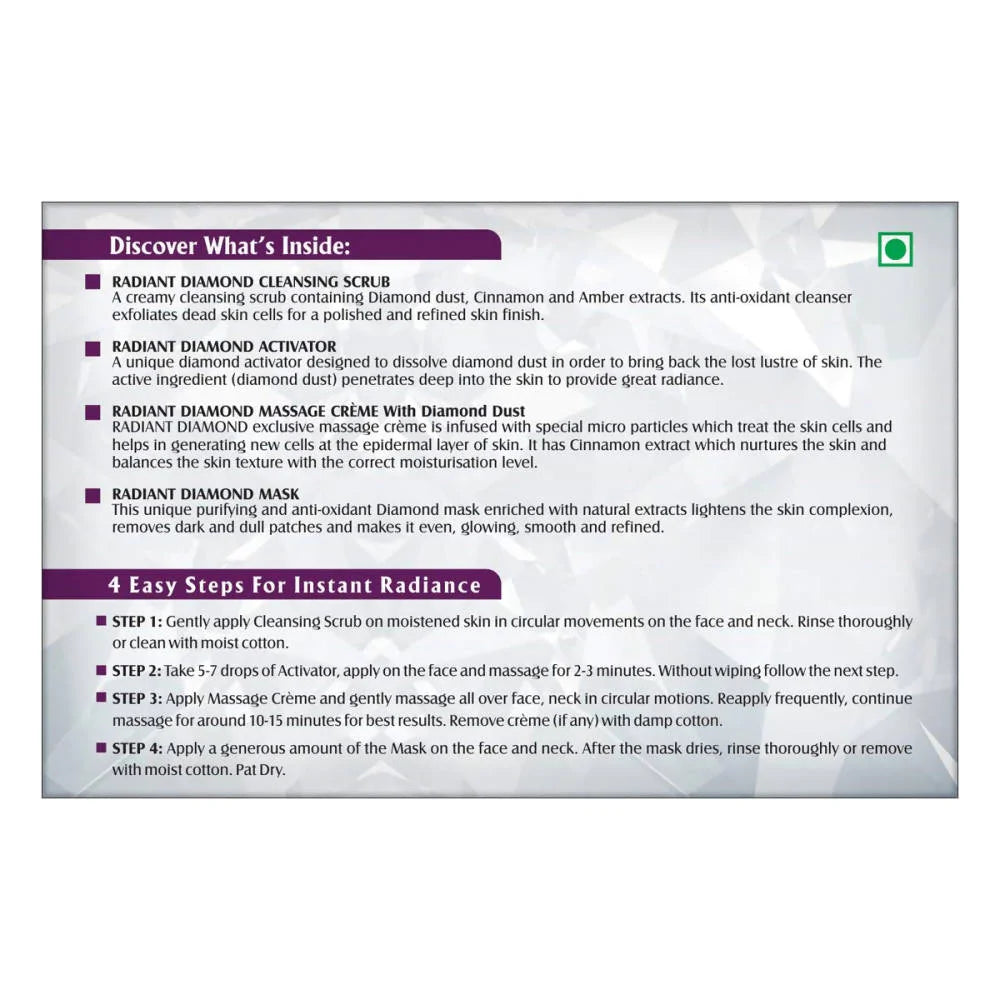 Lotus Herbals Radiant Diamond Facial Kit For Instant Radiance - Distacart