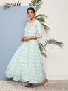 Ahalyaa Women Printed Tie-Ups Maxi Ethnic Dress
