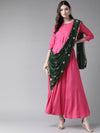 Ahalyaa Women's Dark Pink Gown