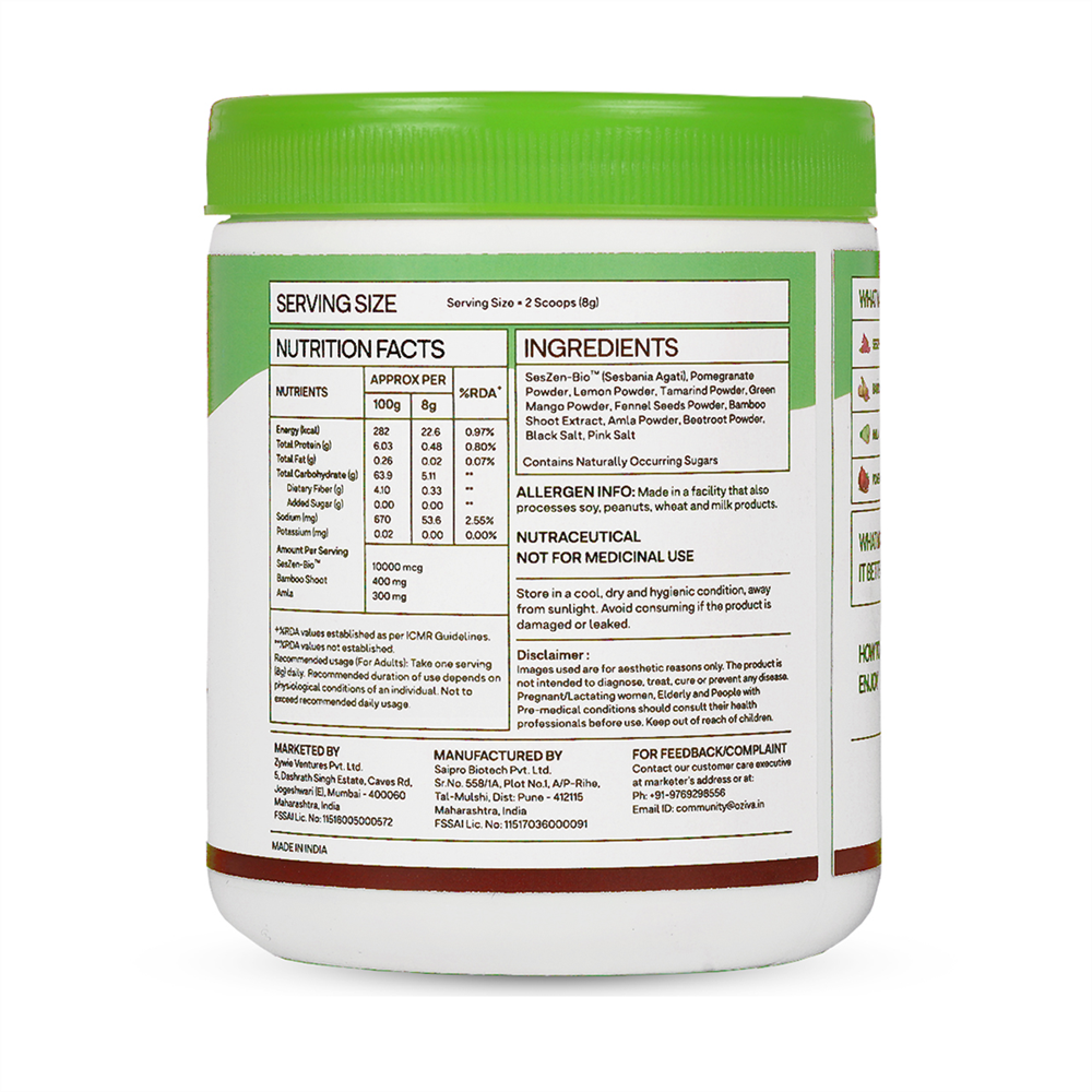 OZiva Plant Based Biotin: (10,000+ mcg) Ingredients 