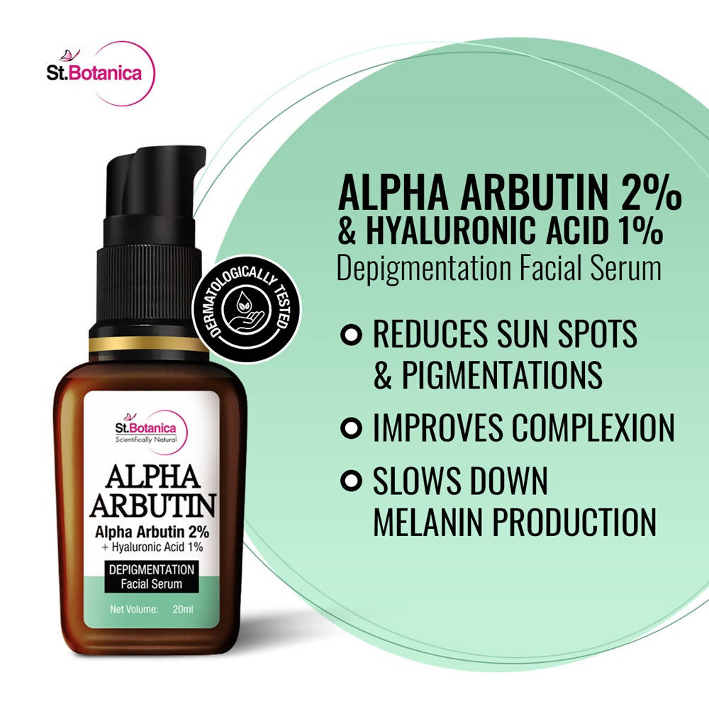 St.Botanica Alpha Arbutin 2% + Hyaluronic Acid 1% Depigmentation Facial Serum